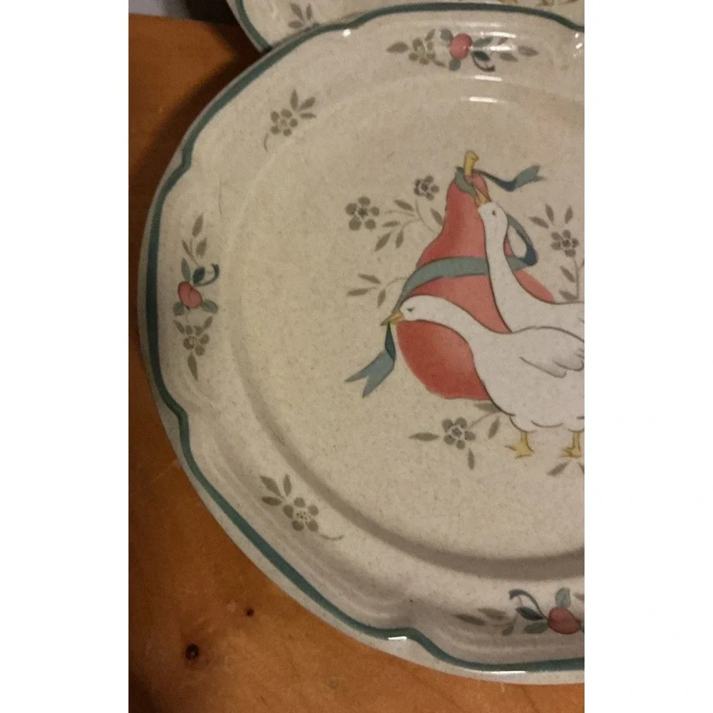 International Tableworks Marmalade Goose Stoneware Salad Plates 7.5